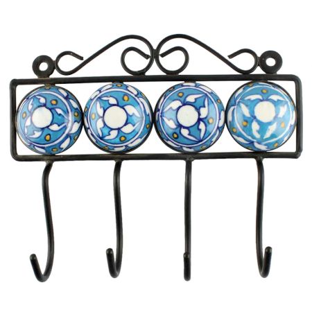 Ceramic Floral Tile Hook 